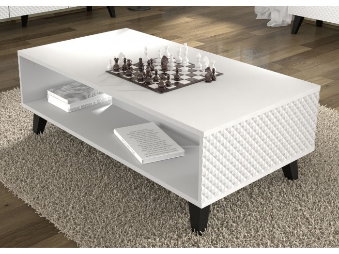 Холна маса RAVENNA MDF HG 90x60 (бяло мат/бяло гланц)